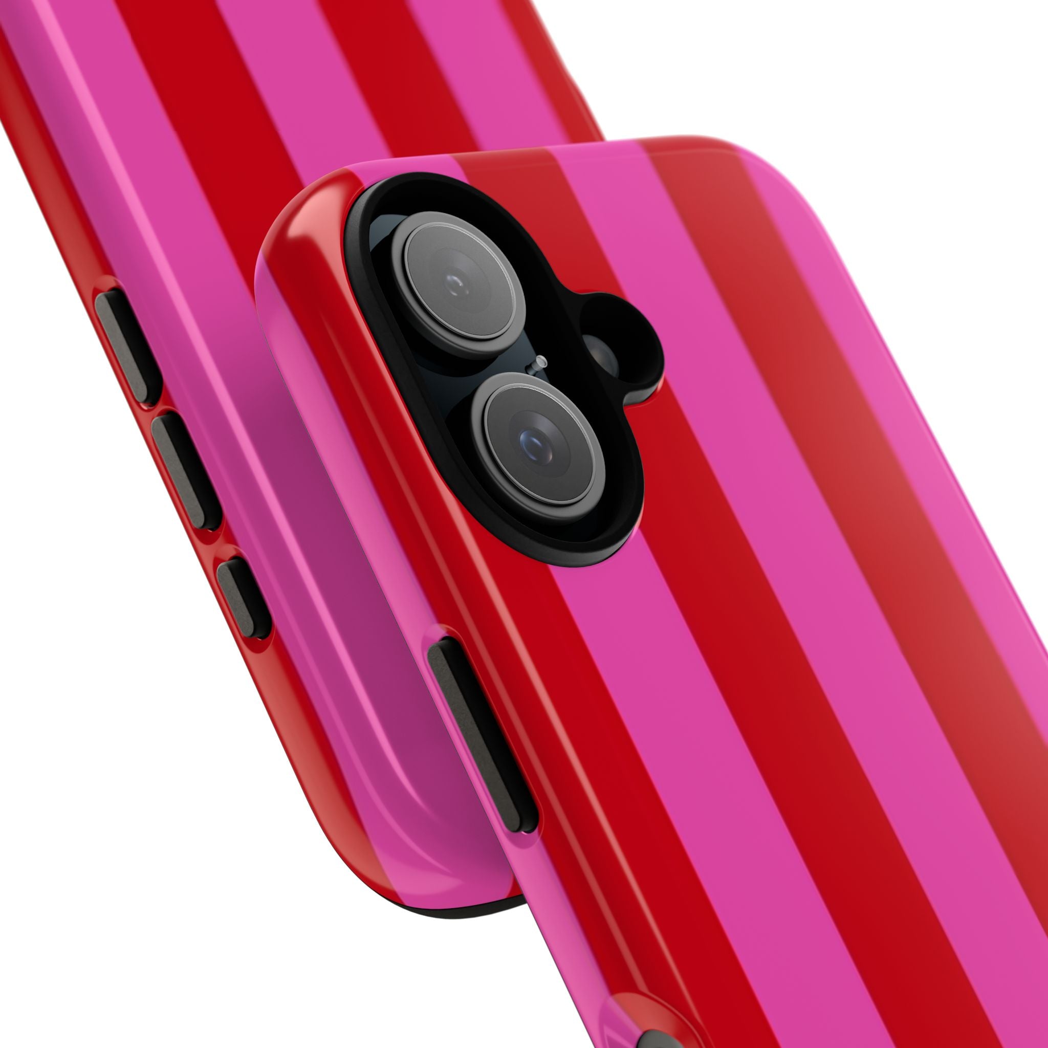 Phone Case — Bold Red & Pink Stripe Tough Protective Phone Case