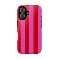Phone Case — Bold Red & Pink Stripe Tough Protective Phone Case