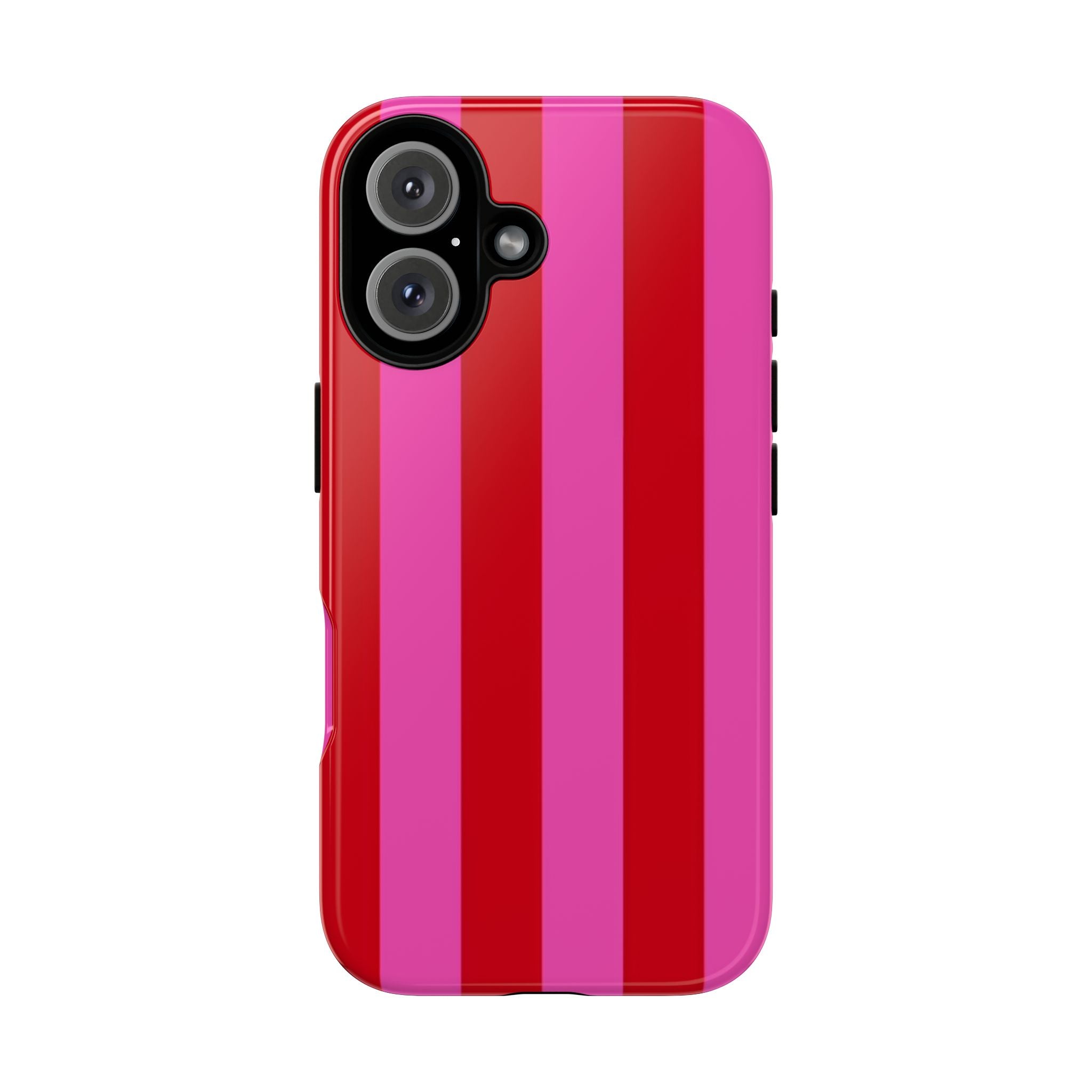 Phone Case — Bold Red & Pink Stripe Tough Protective Phone Case