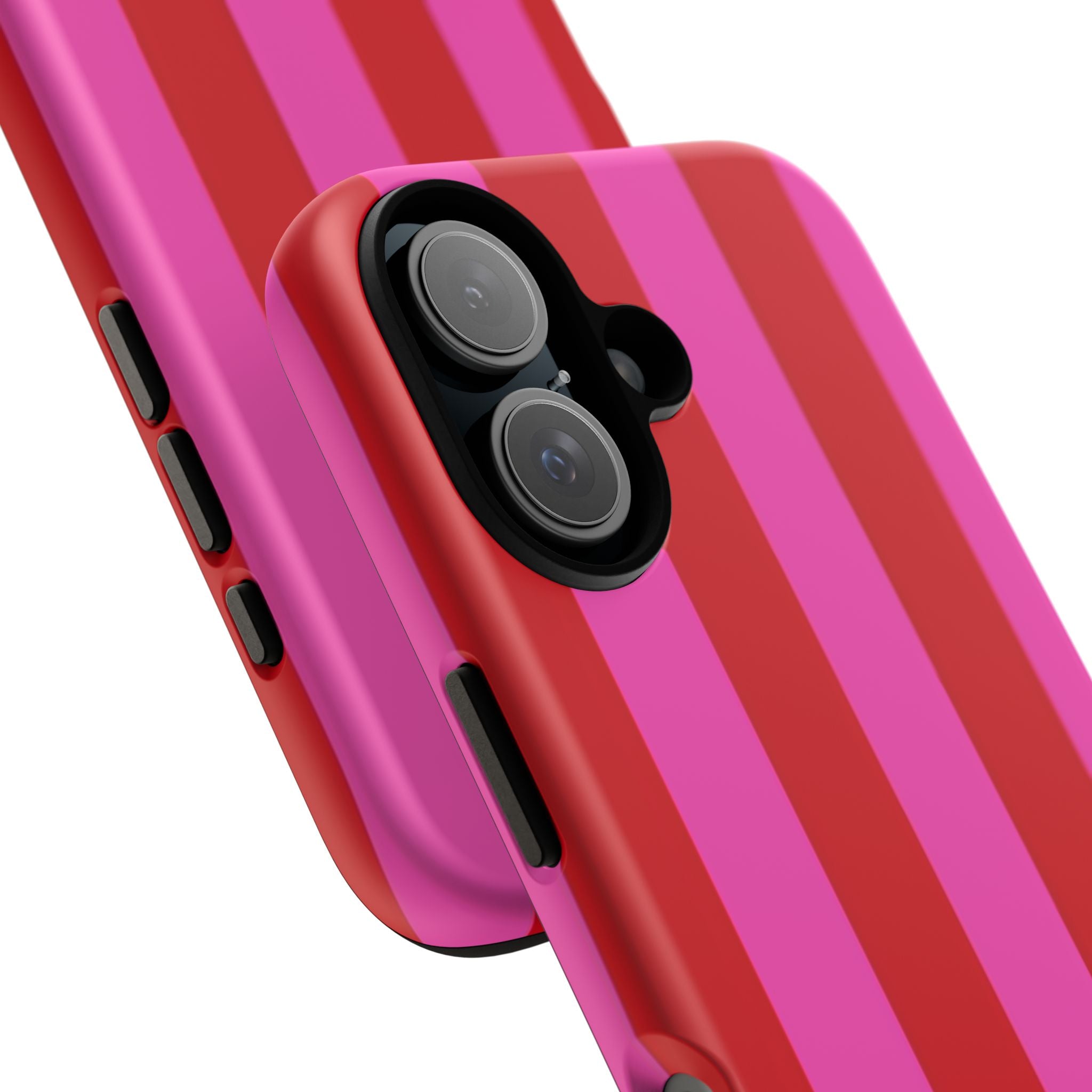 Phone Case — Bold Red & Pink Stripe Tough Protective Phone Case