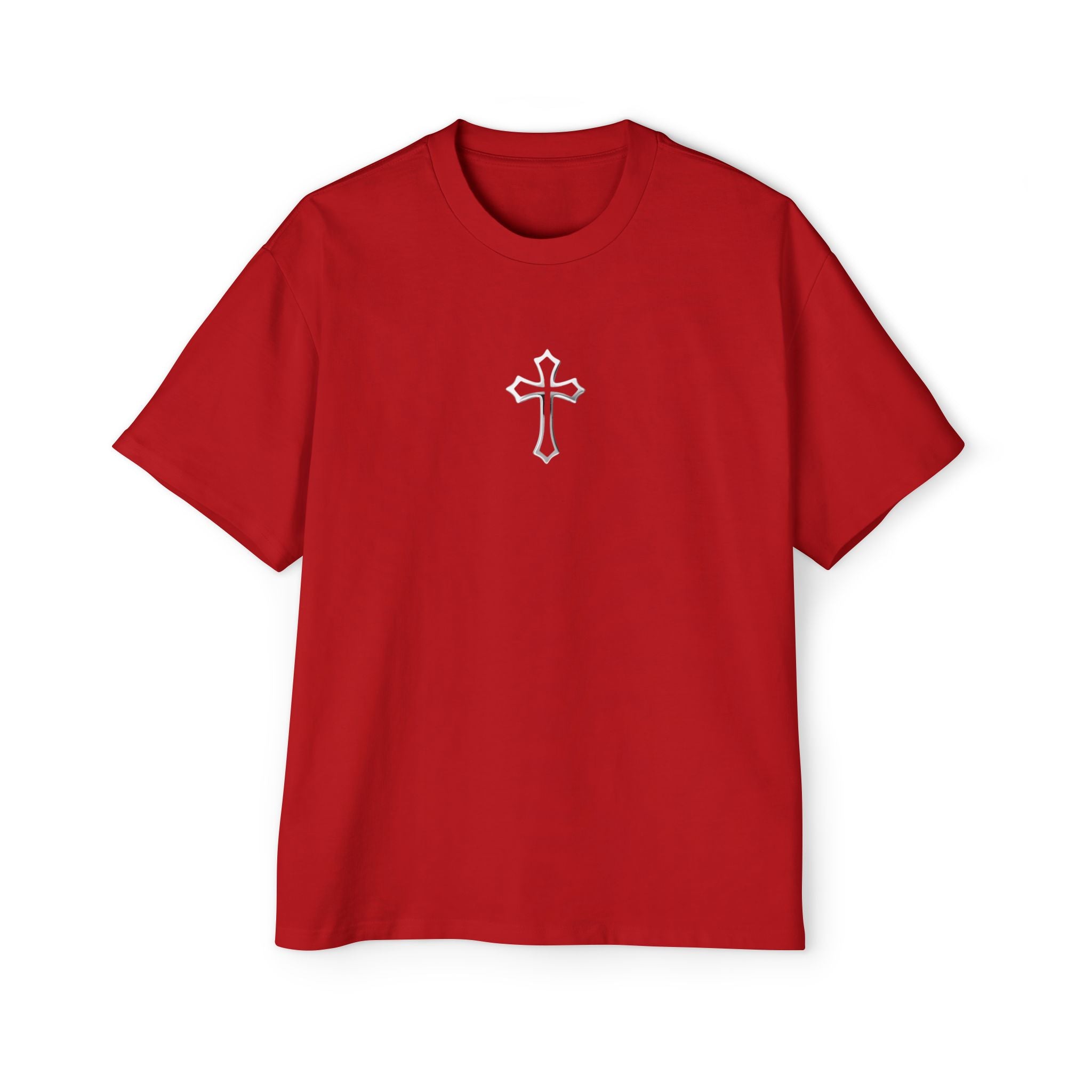 Born to Success Oversized Tee — Men’s Red Graphic Cross T-Shirt