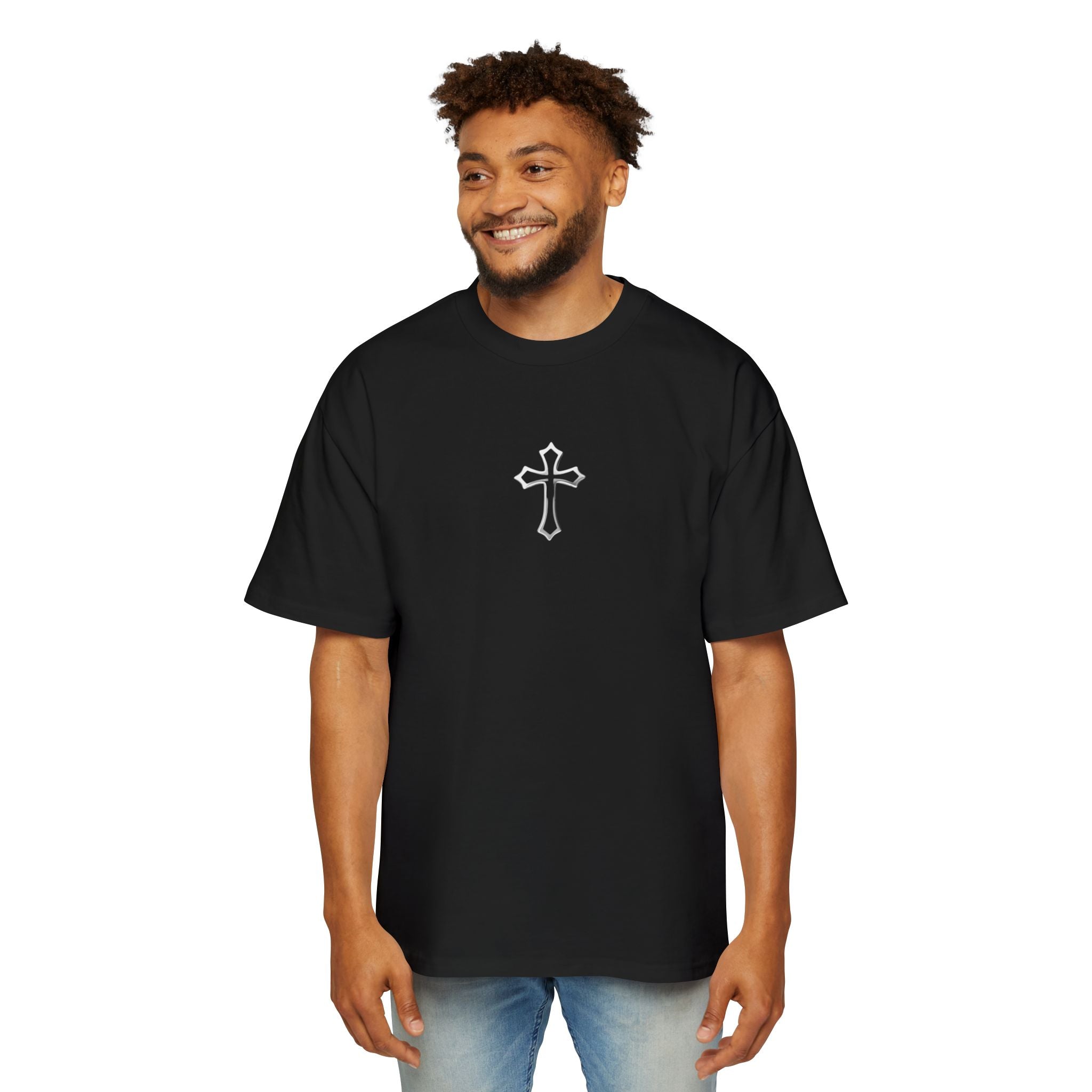 Born to Success Oversized Tee — Men’s Red Graphic Cross T-Shirt