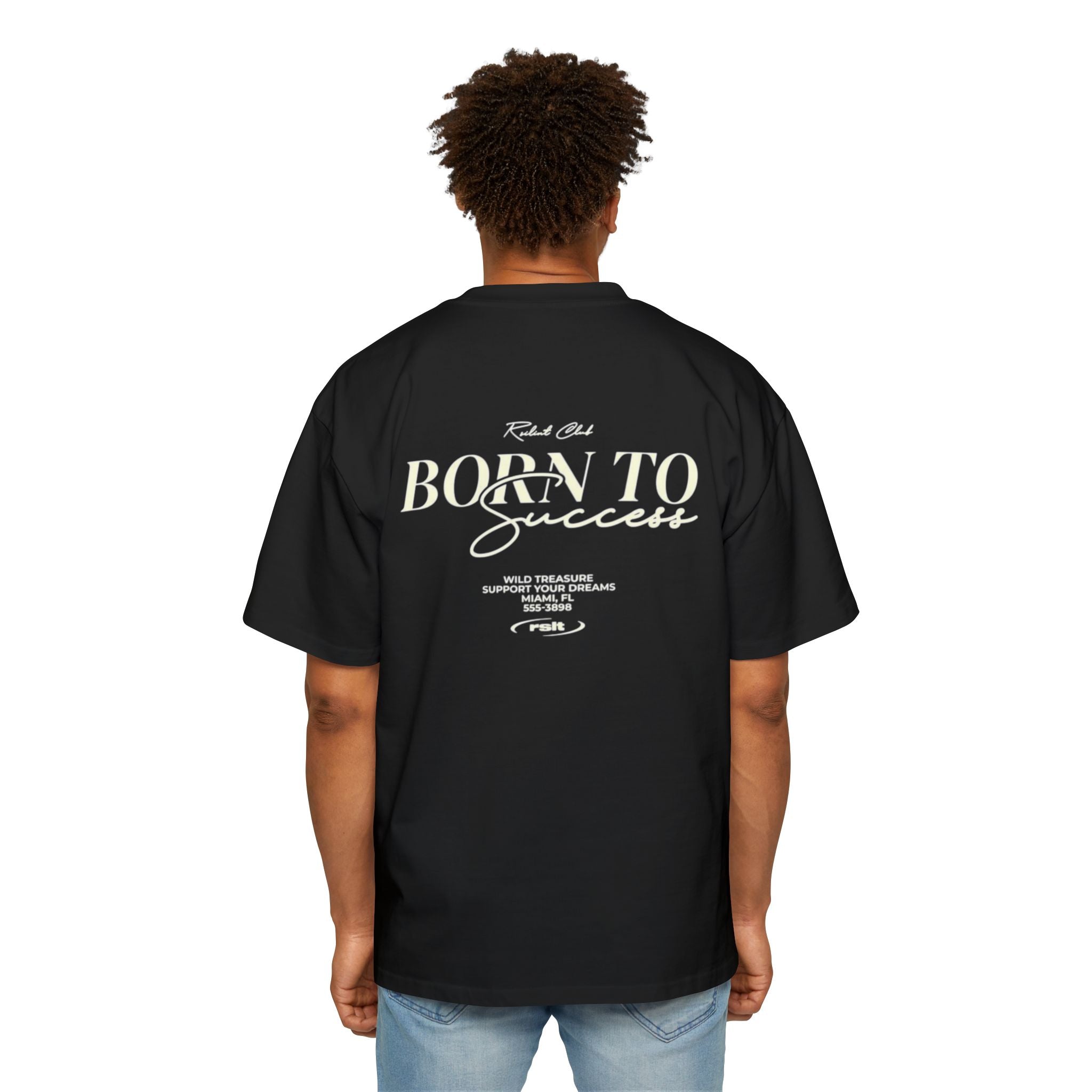 Born to Success Oversized Tee — Men’s Red Graphic Cross T-Shirt